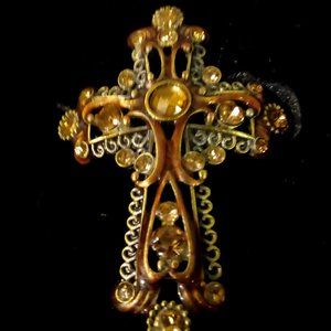 Cross Candle Pin, size is 2'-3/4"H,  Zinc & Pewter